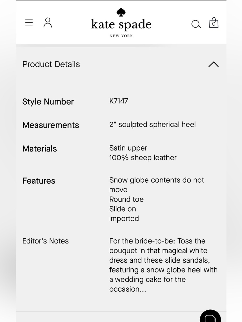Kate Spade Love Slide Sandal in Ivory Bridal - leather and Satin kitten heel - Picture 9 of 10
